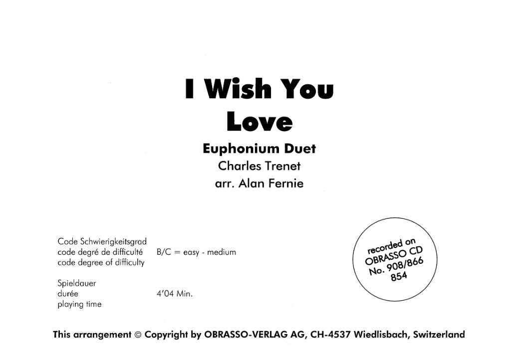 I Wish You Love - cliquer ici