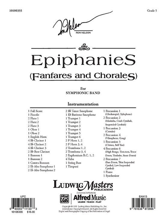 Epiphanies (Fanfares and Chorales) - cliquer ici