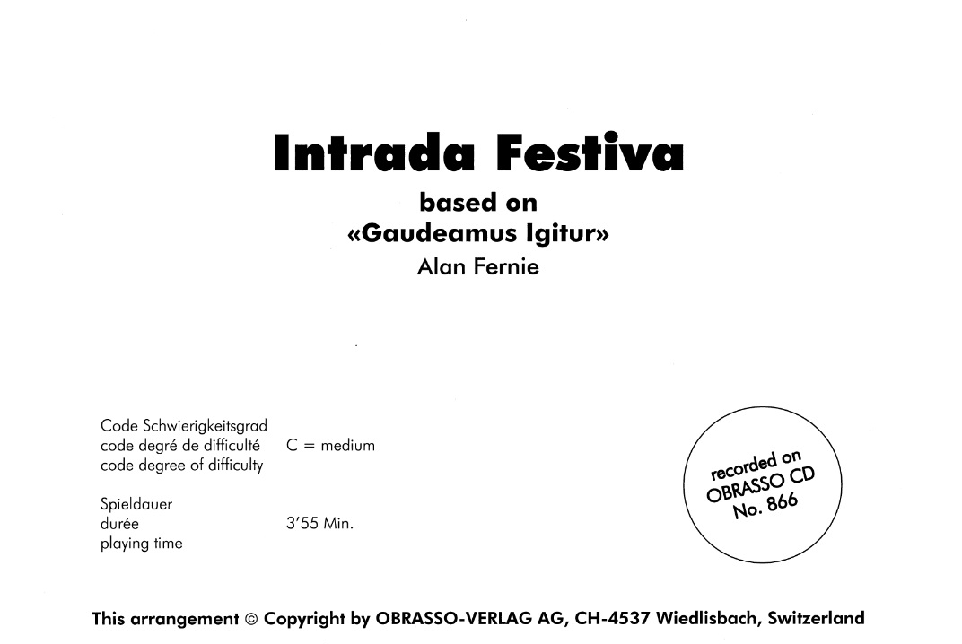 Intrada Festiva (Gaudeamus igitur) - cliquer ici