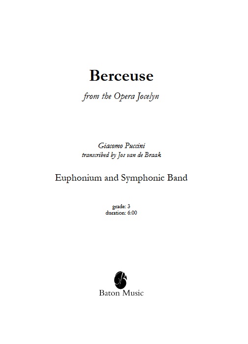 Berceuse (from the Opera 'Jocelyn') - cliquer ici