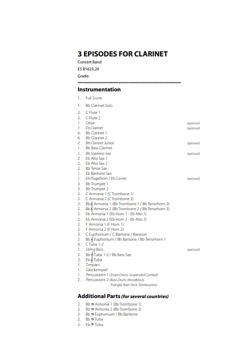 3 Episodes for Clarinet (Three) - cliquer ici