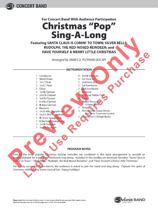 Christmas 'Pop' Sing Along (for Concert Band with Audience Participation) - cliquer ici