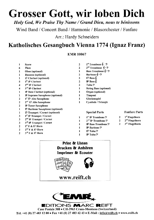 Grosser Gott, wir loben Dich (Holy God, We Praise Thy Name) - cliquer ici