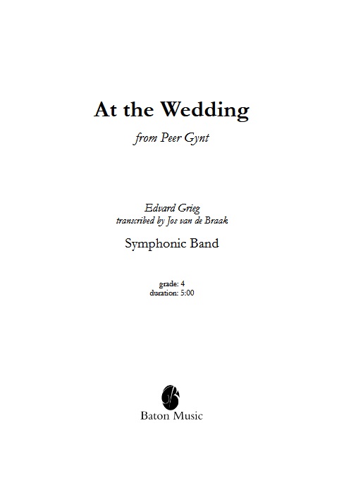At the Wedding (From 'Peer Gynt') - cliquer ici