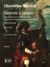 Canzoni a cinque da sonarsi con le Viole da gamba aggiuntovi dui Madrigali a 6 concertati con gli strumenti. Parts - cliquer ici