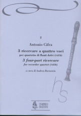 3 four-part Ricercare for Recorder Quartet - cliquer ici