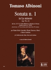 Sonata No. 1 in A min for Treble Recorder (Flute, Oboe) and Continuo - cliquer ici Sonata No. 1 in A min for Treble Recorder (Flute, Oboe) and Continuo - cliquer ici