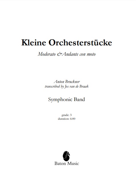 Kleine Orchesterstcke: Moderato and Andante con moto - cliquer ici