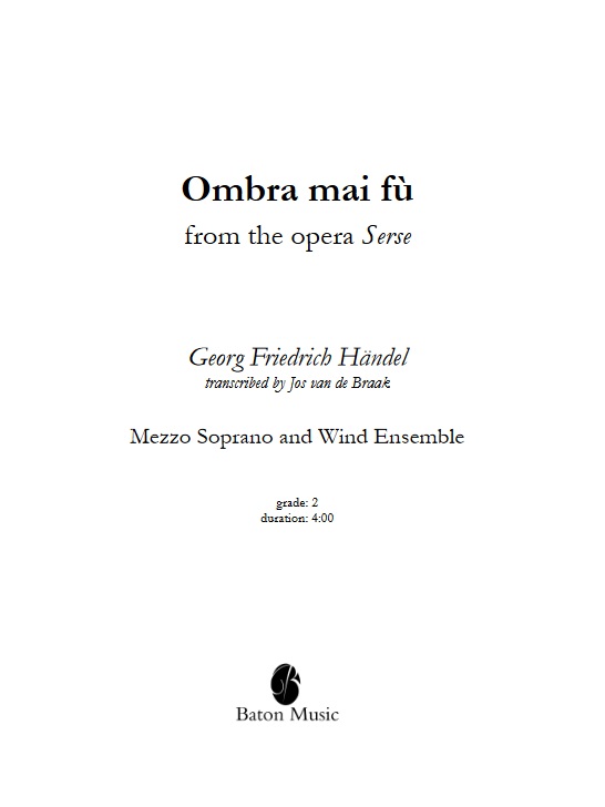 Ombra mai f� (from the Opera Serse) - cliquer ici