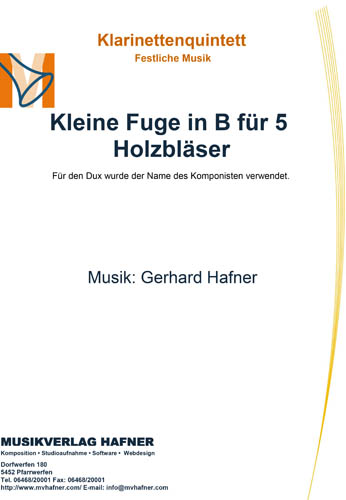 Kleine Fuge in B fr 5 Holzblser - cliquer ici