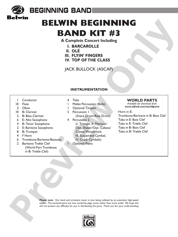 Belwin Beginning Band Kit #3 - cliquer ici