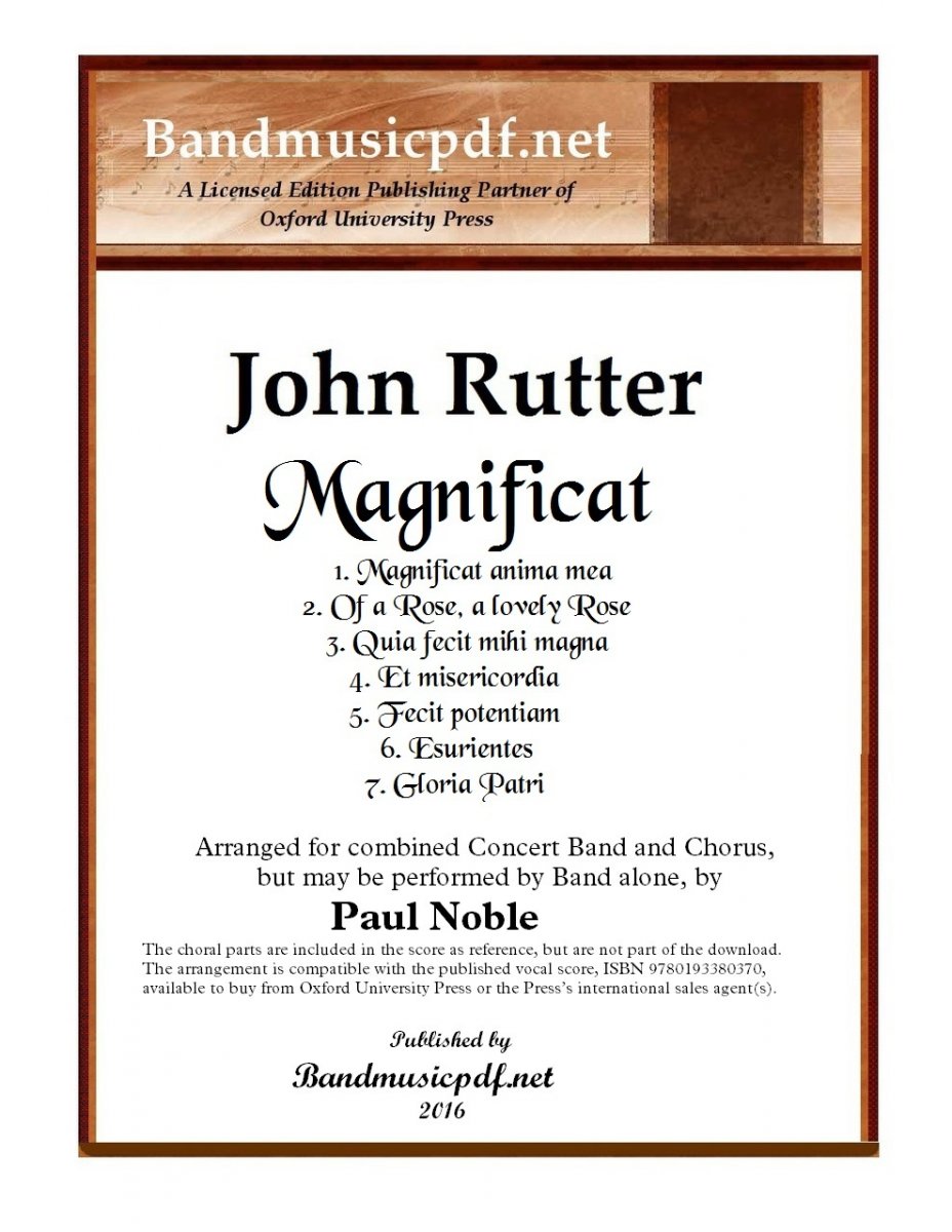 Magnificat (Complete in 7 movements) - cliquer ici