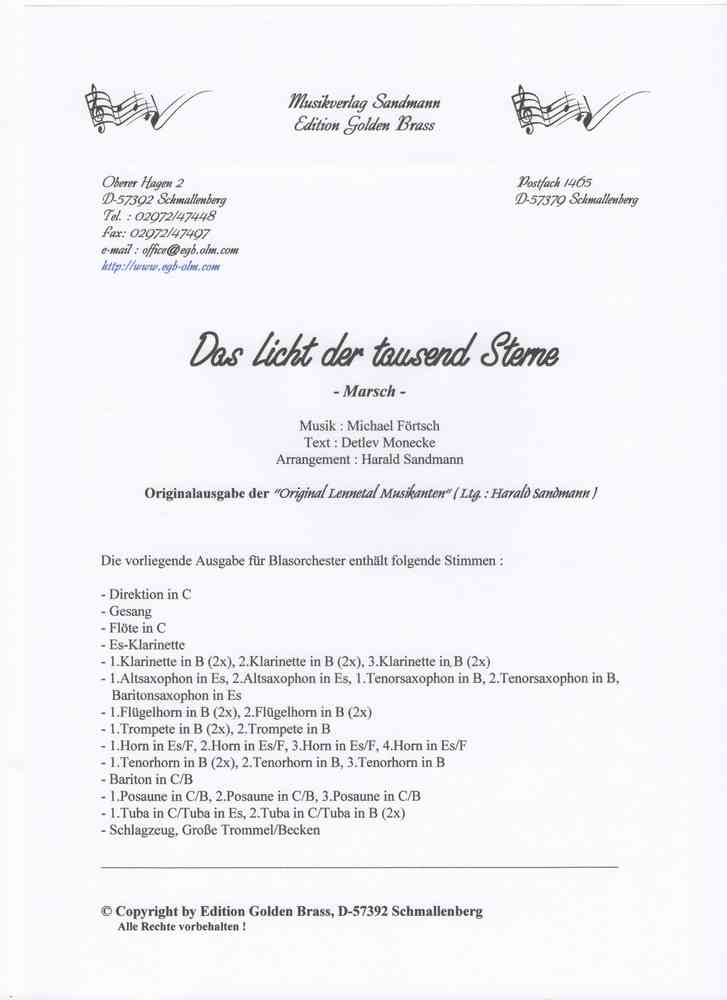 Das Licht der tausend Sterne - cliquer ici