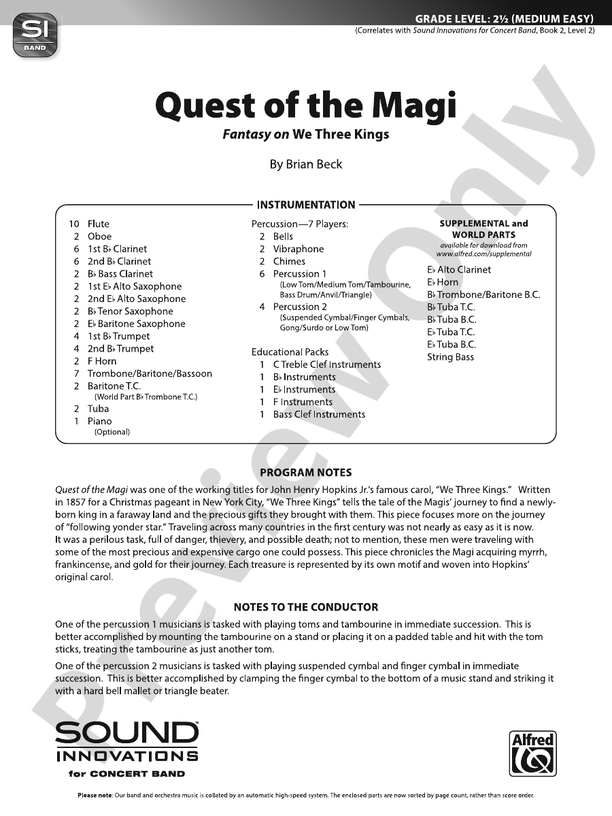 Quest of the Magi (Fantasy on We Three Kings) - cliquer ici