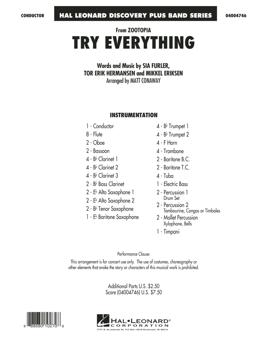 Try Everything (from 'Zootopia') - cliquer ici