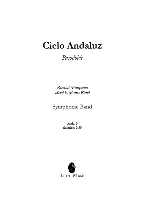 Cielo Andaluz (Pasodoble) - cliquer ici