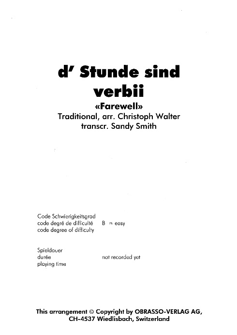 d' Stunde sind verbii (Farewell) - cliquer ici