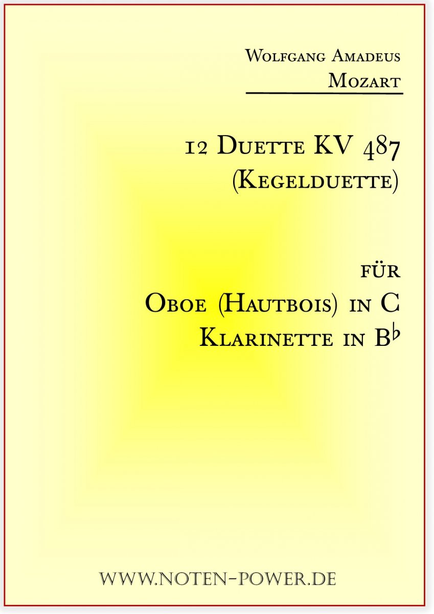 12 Duette (Oboe / Klarinette) - cliquer ici 12 Duette (Oboe / Klarinette) - cliquer ici