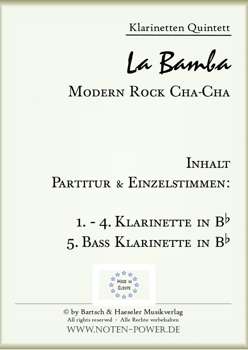 La Bamba (Modern Rock Cha-Cha) - cliquer ici La Bamba (Modern Rock Cha-Cha) - cliquer ici