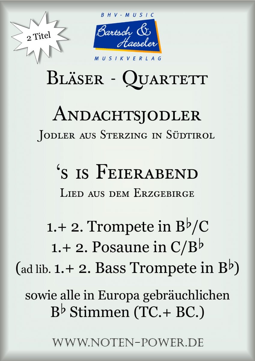 Andachtsjodler / 's is Feierabend - cliquer ici