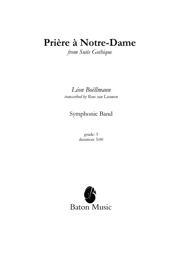 Prire  Notre-Dame (from Suite Gothique) - cliquer ici