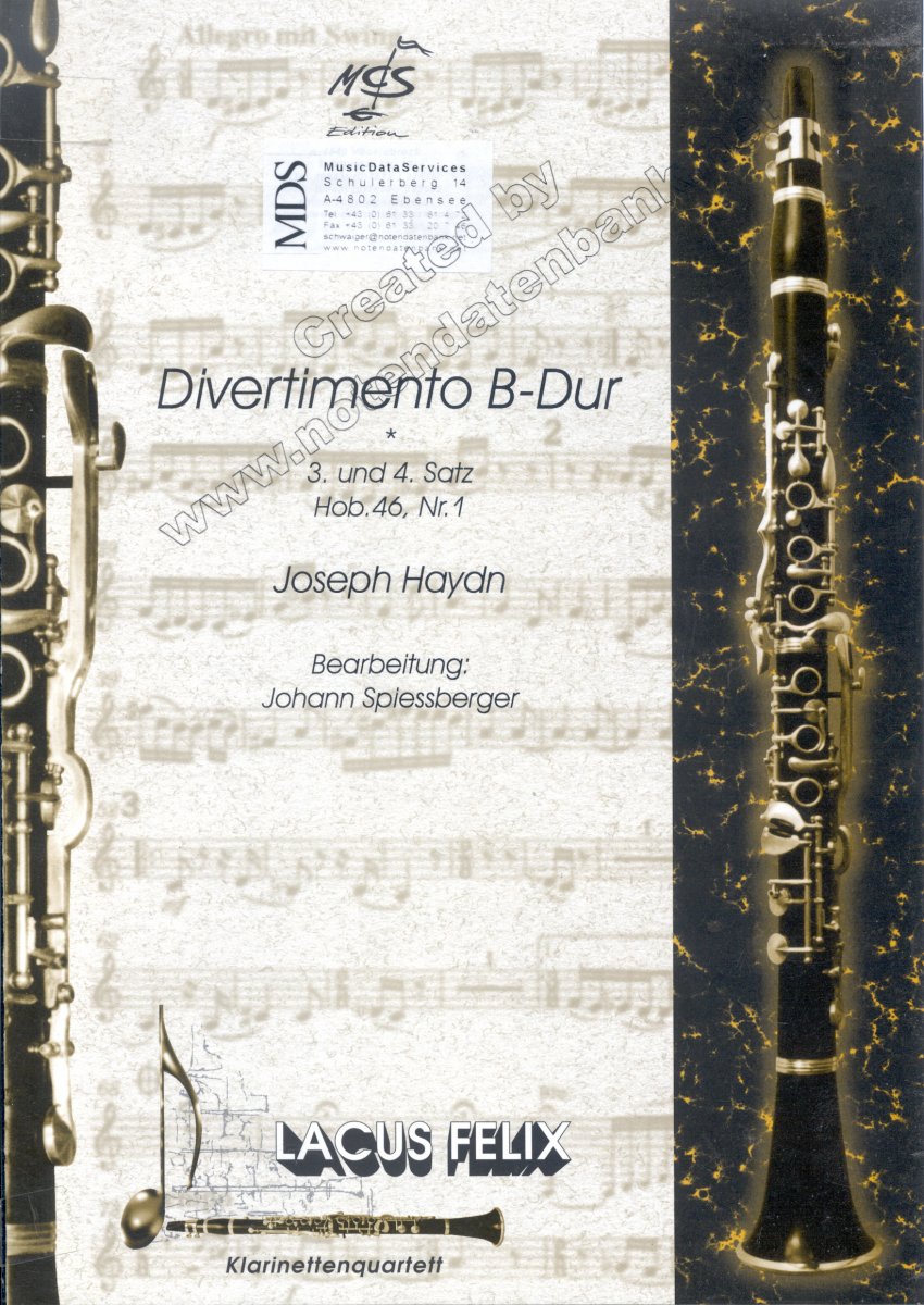 Divertimento in B-flat major/B-Dur #3, 4 - cliquer ici