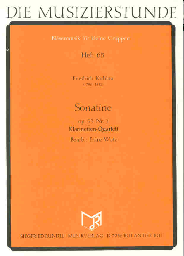 Sonatine op.55/3 (Klarinetten-Quartett) - cliquer ici