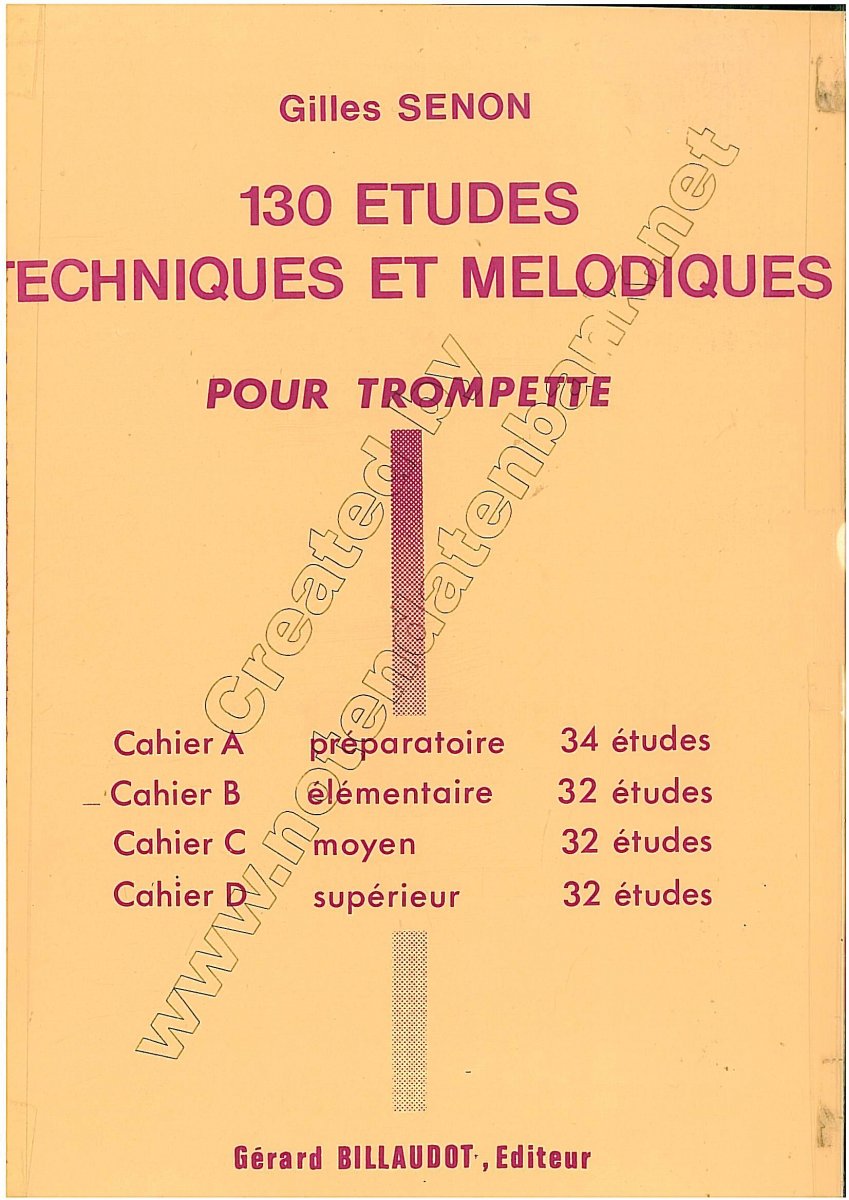 130 Etudes Techniques et Melodiques, Cahier B - cliquer ici