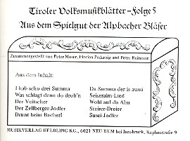 Tiroler Volksmusikblätter #5 - cliquer ici Tiroler Volksmusikblätter #5 - cliquer ici