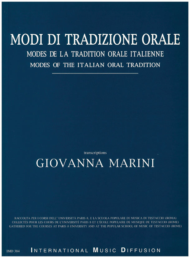 Modi di tradizione orale / modes de la tradition orale italienne - cliquer ici